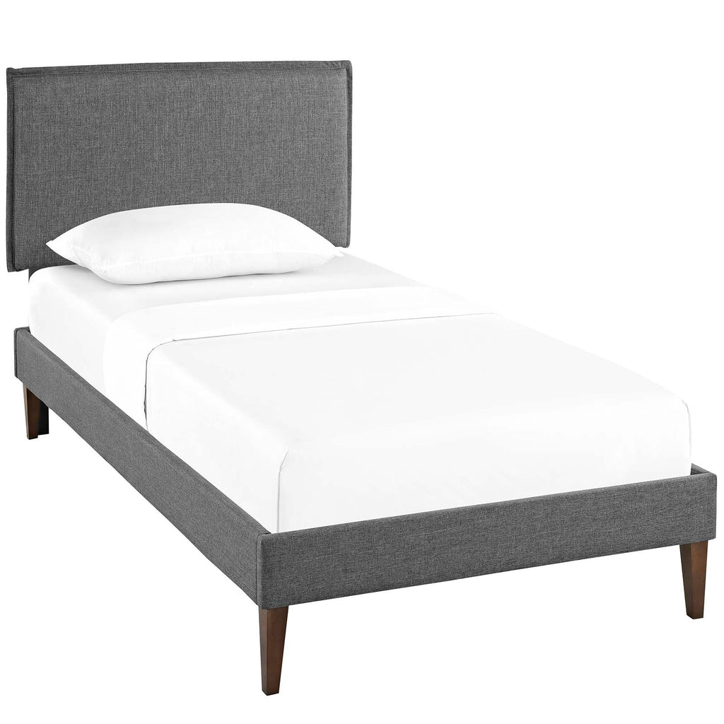 Amaris Fabric Twin Platform Bed with Squared Tapered Legs by Modway