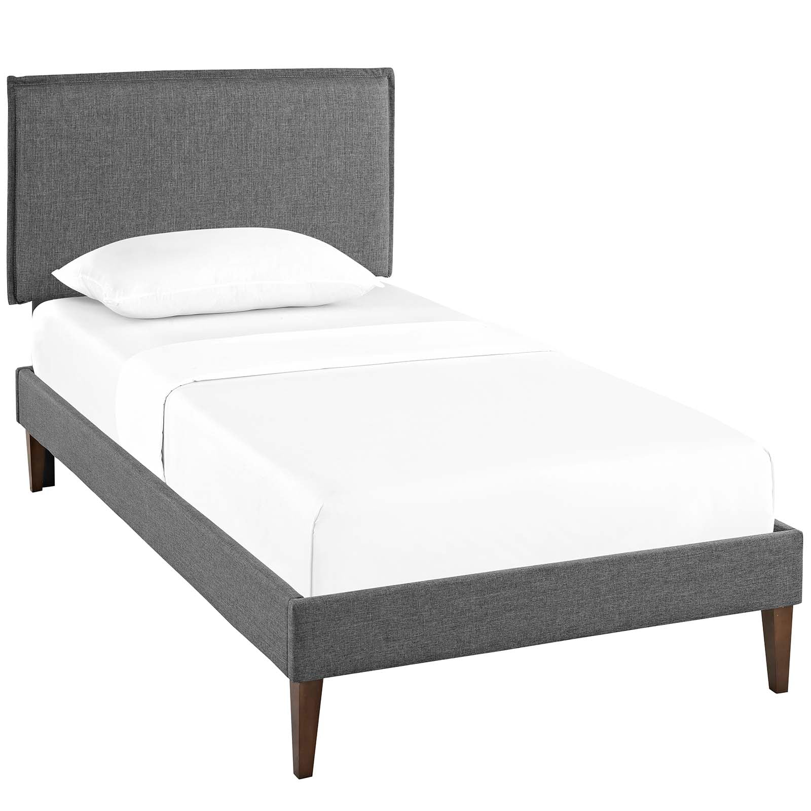 Amaris Fabric Twin Platform Bed with Squared Tapered Legs by Modway