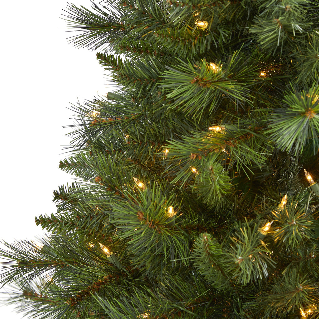 6' Slim West Virginia Mountain Pine Artificial Christmas Tree w/300 Clear Light