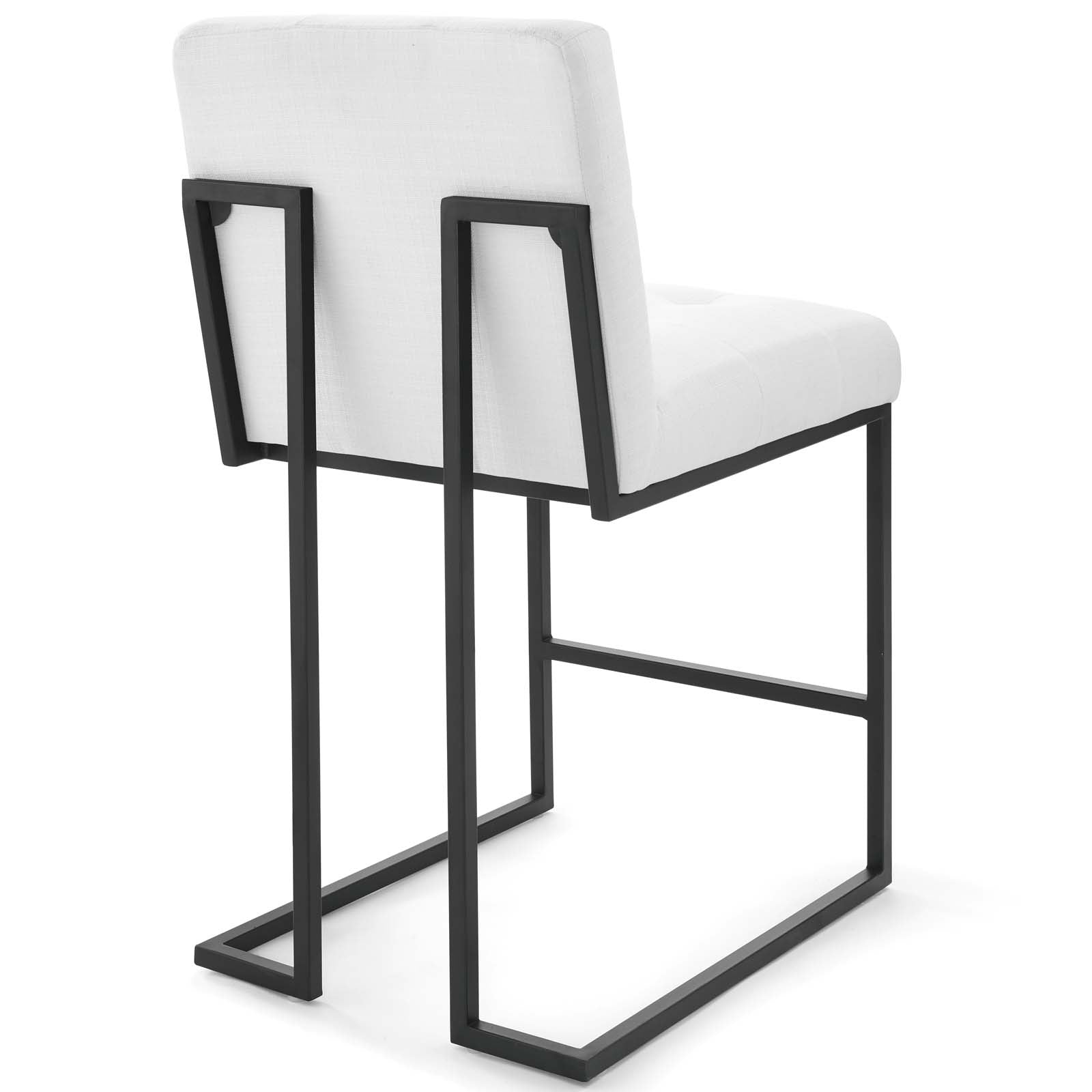 Privy Black Stainless Steel Upholstered Fabric Counter Stool by Modway