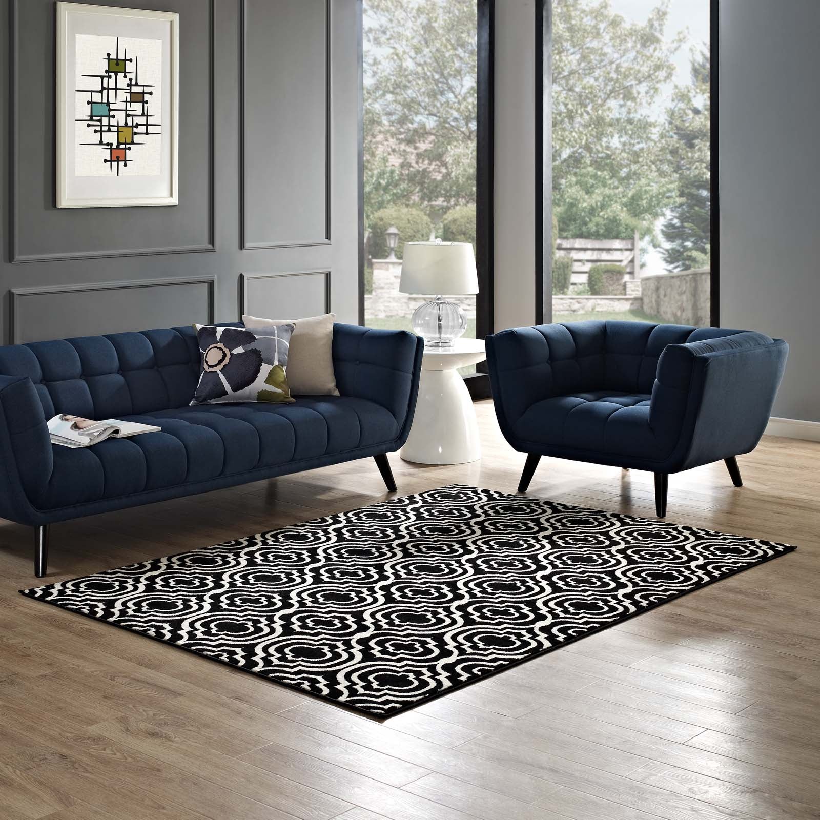 Frame Transitional Moroccan Trellis 5x8 Area Rug by Modway