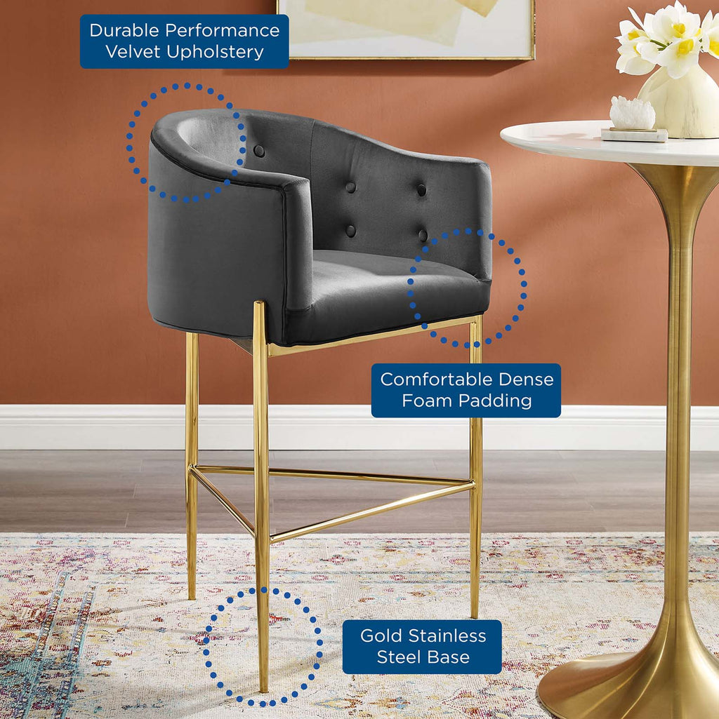 Savour Tufted Performance Velvet Bar Stool by Modway