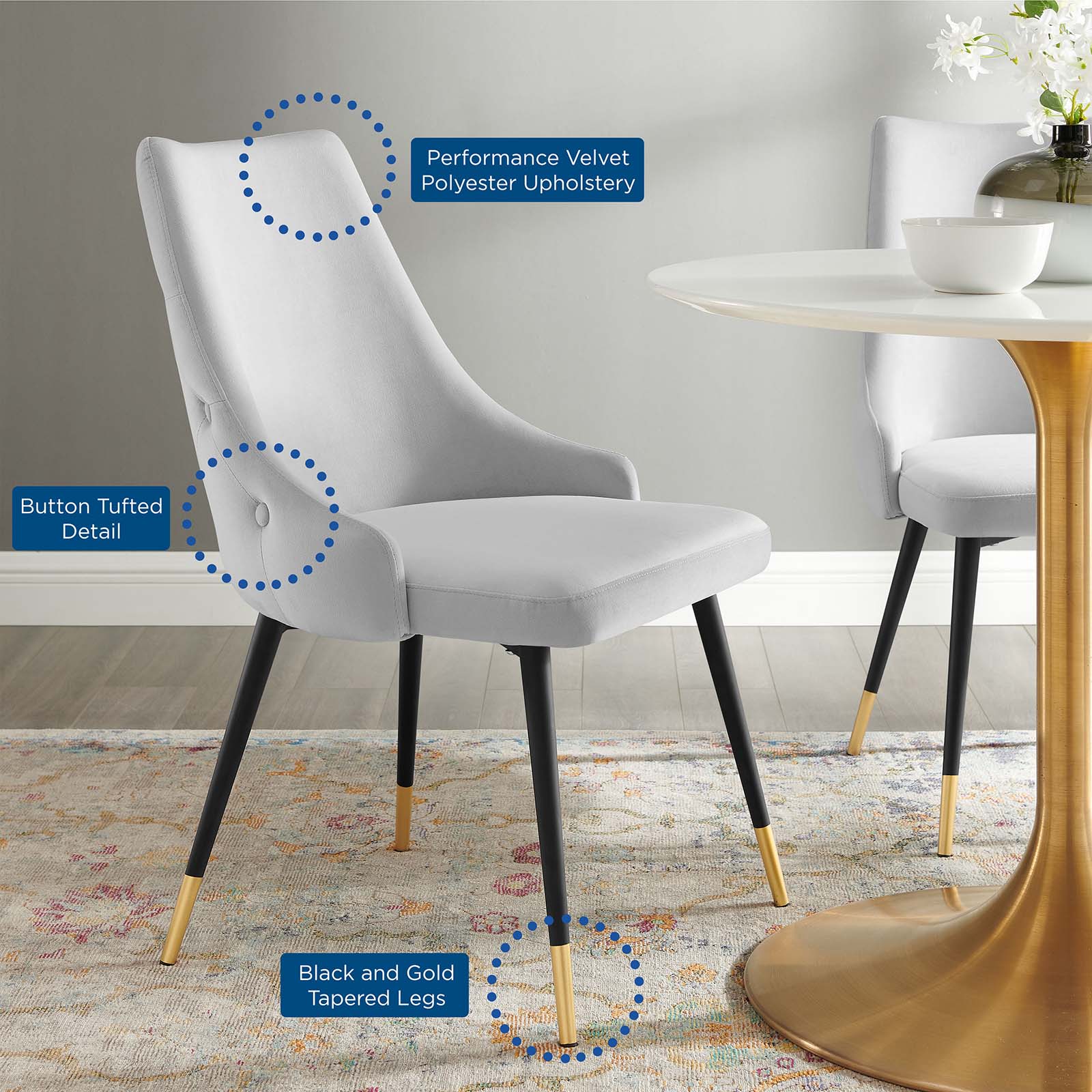 Adorn Tufted Performance Velvet Dining Side Chair by Modway