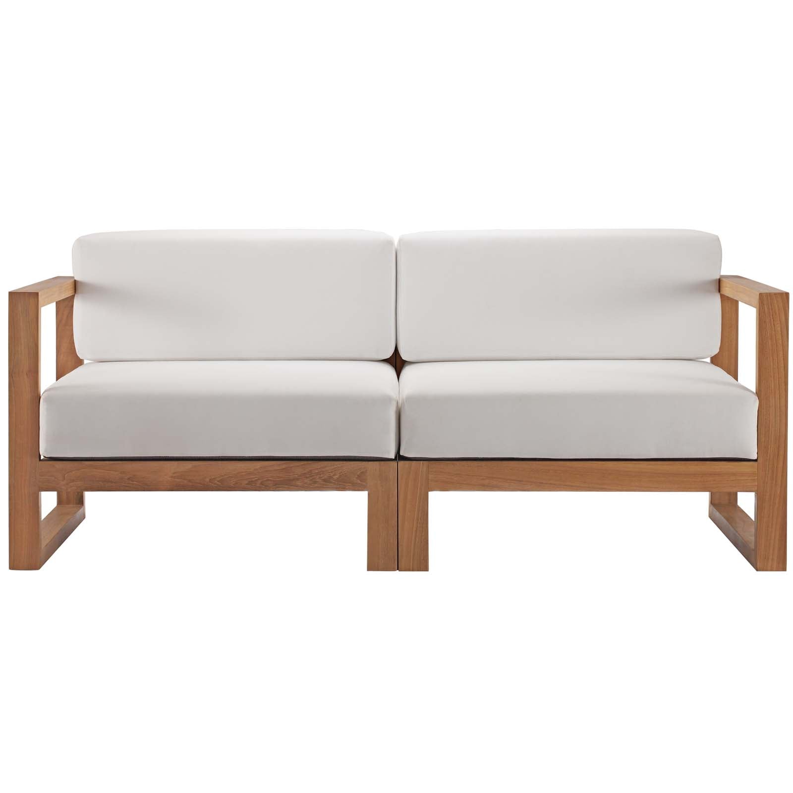 Upland 2-Piece Outdoor Patio Teak Wood Sectional Sofa Loveseat by Modway