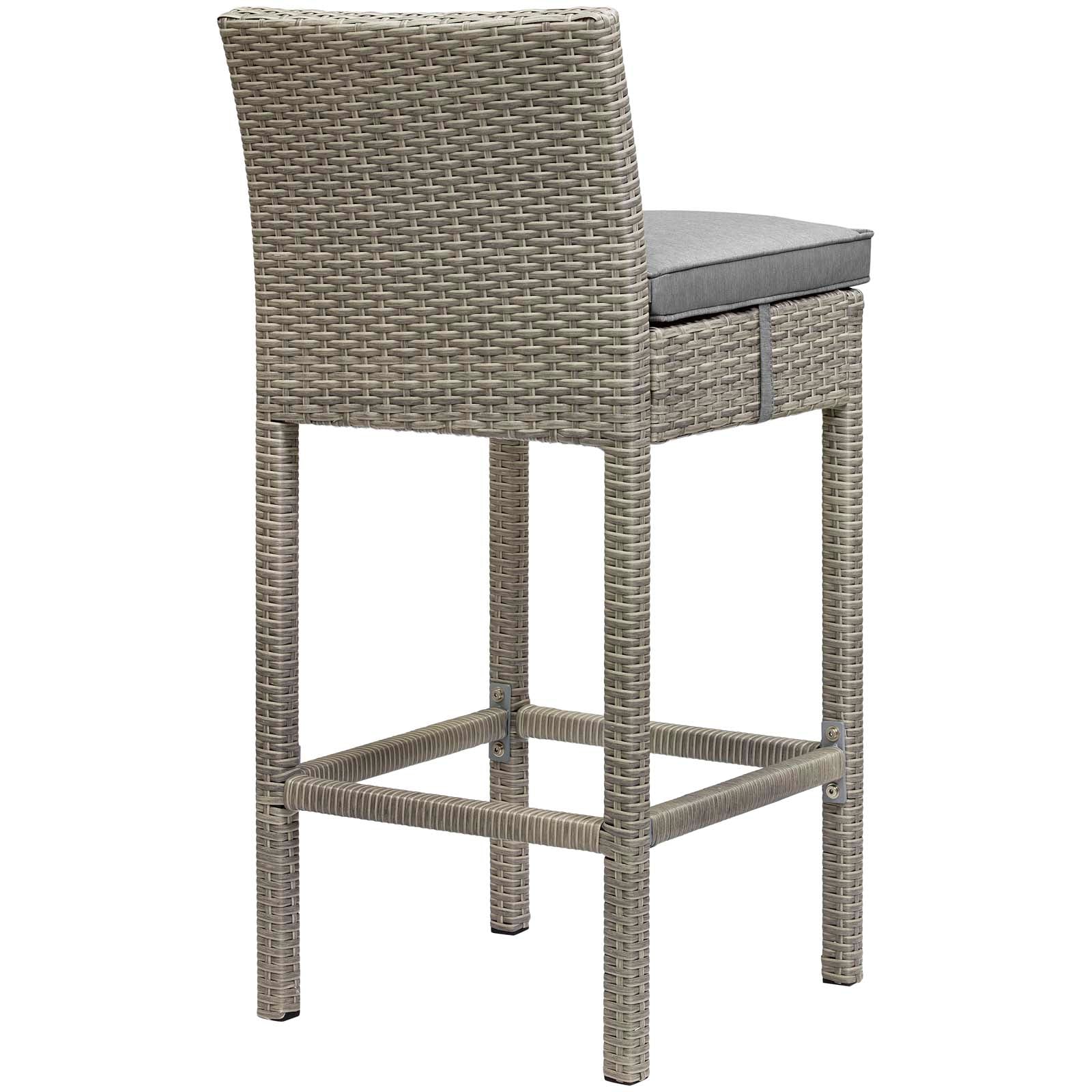 Conduit Outdoor Patio Wicker Rattan Bar Stool Set of 4 by Modway