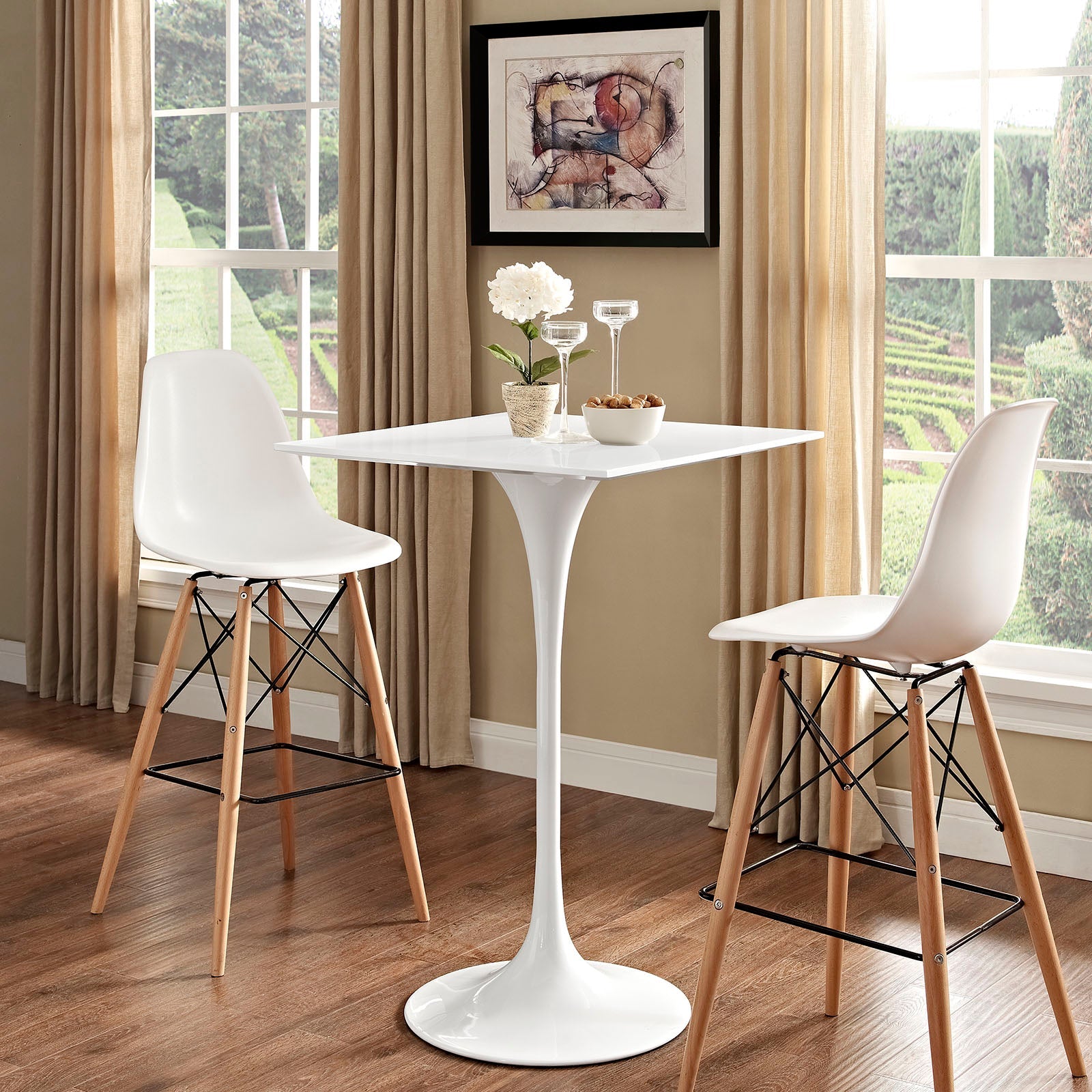 Lippa 28" Square Wood Bar Table by Modway
