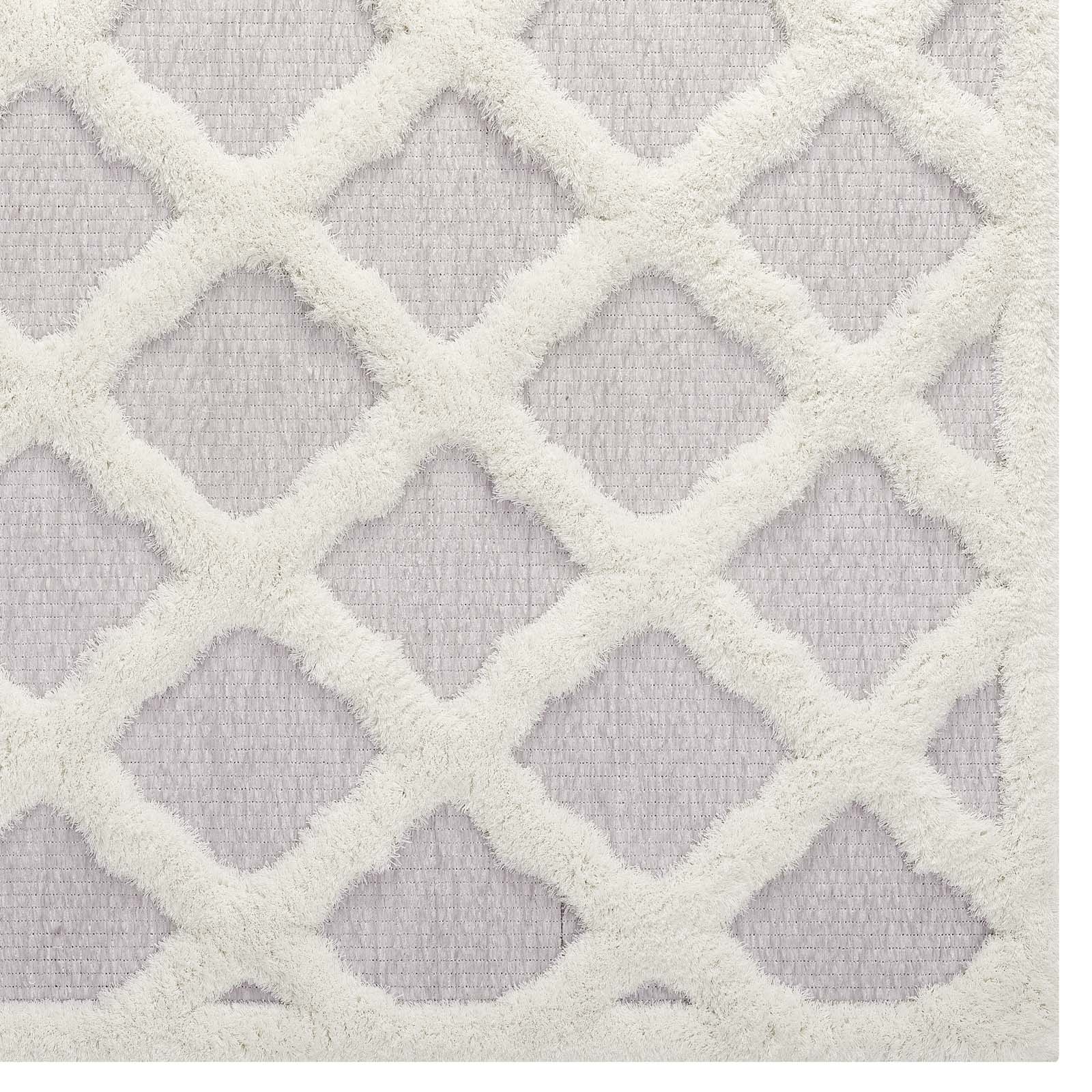 Whimsical Regale Abstract Moroccan Trellis Shag 5x8 Area Rug by Modway