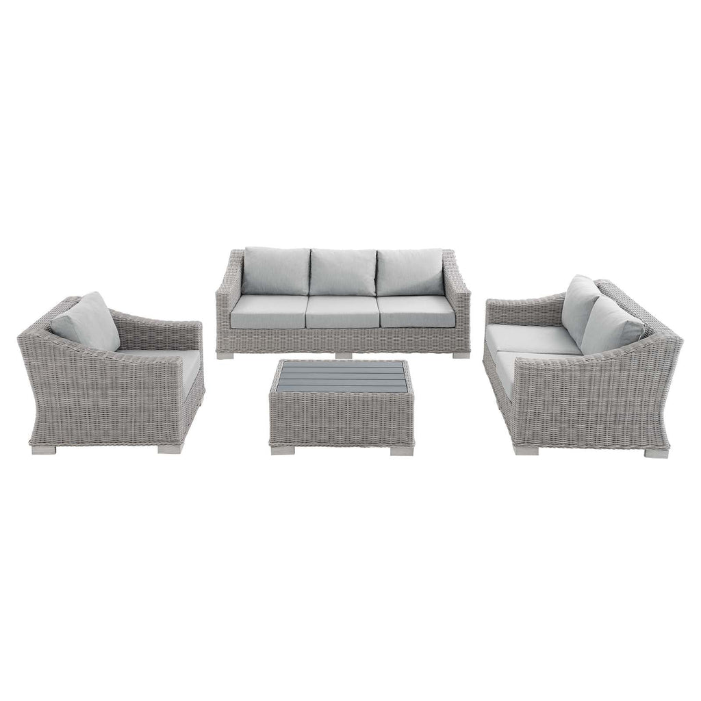 Conway 4-Piece Sunbrella¨ Outdoor Patio Wicker Rattan Furniture Set by Modway