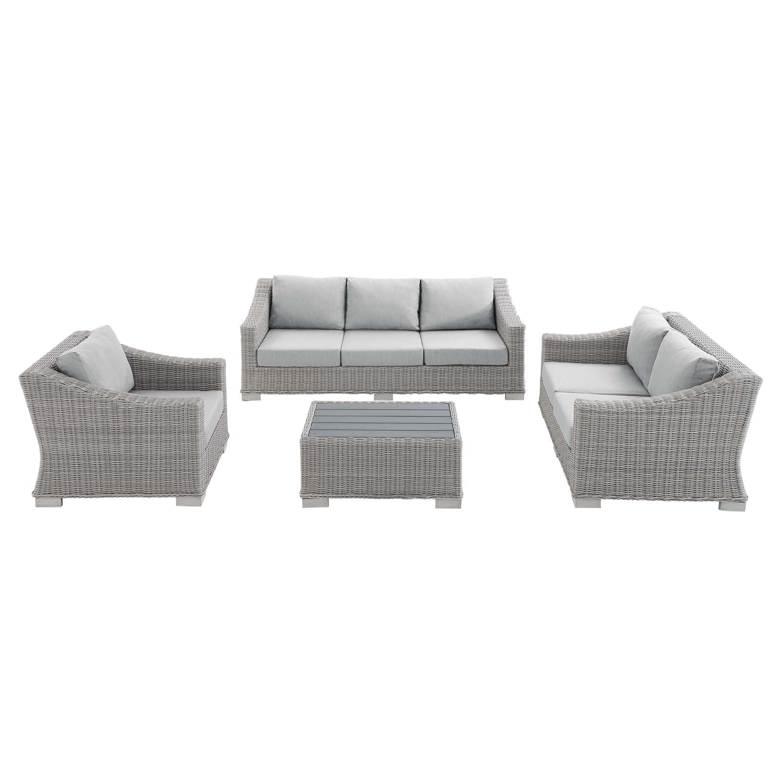 Conway 4-Piece Sunbrella¨ Outdoor Patio Wicker Rattan Furniture Set by Modway