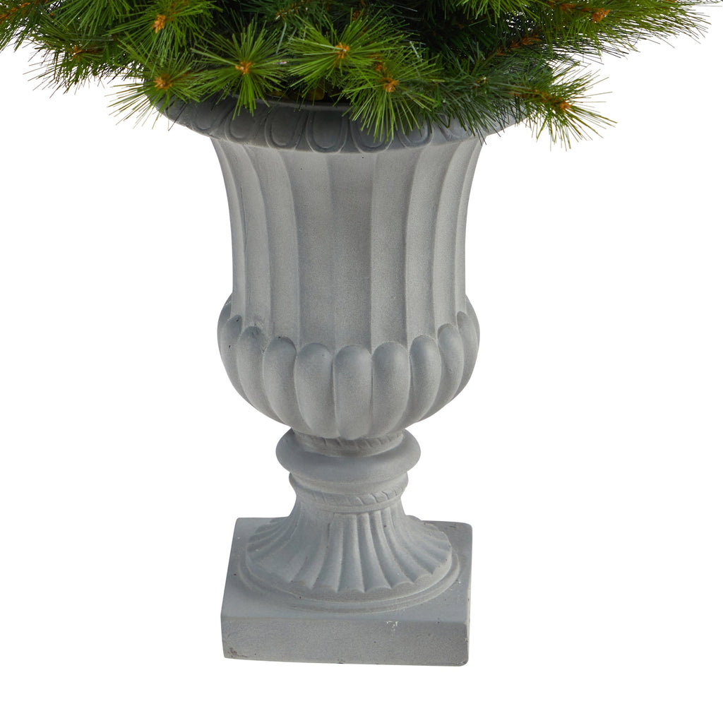 4.5' Green Valley Pine Artificial Christmas Tree w/ 100 Warm White LED Lights