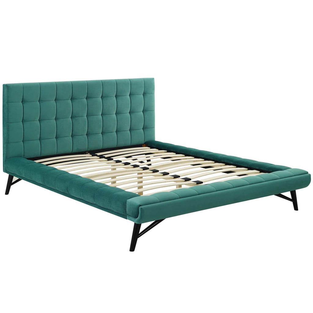 Julia Biscuit Tufted Performance Velvet Queen Platform Bed by Modway