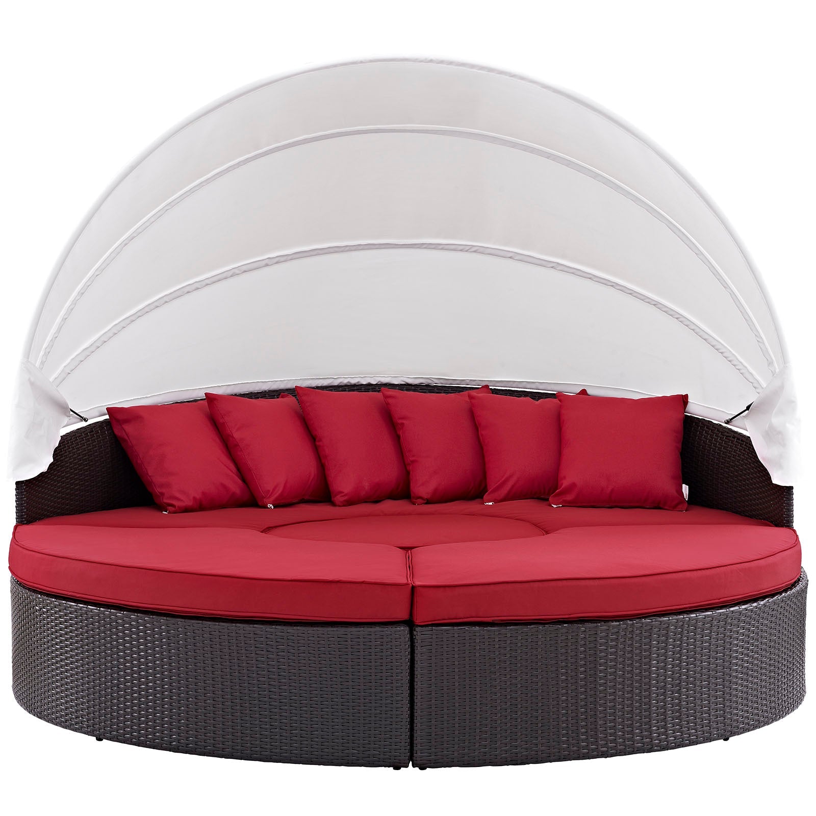 Quest Outdoor Patio Wicker Rattan Canopy Sectional Daybed by Modway