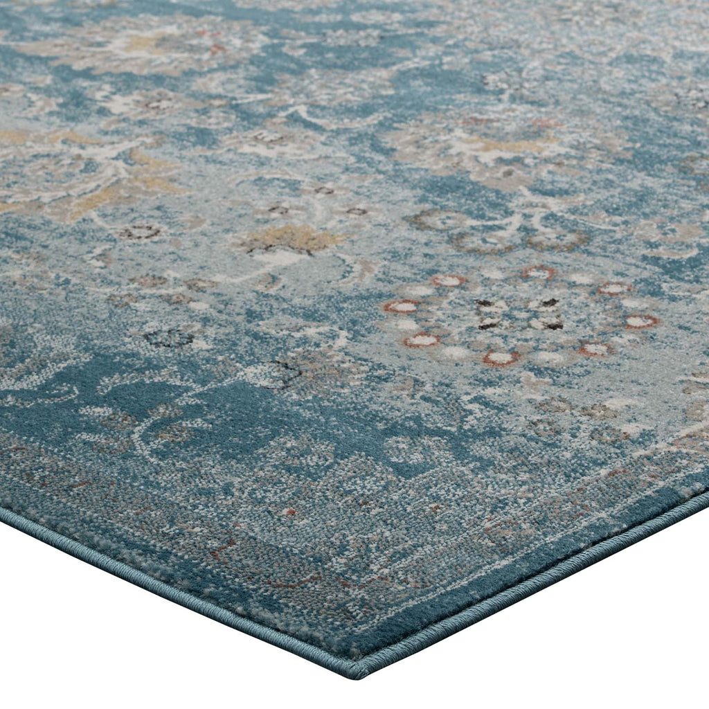 Cynara Distressed Floral Vintage Medallion 8x10 Area Rug by Modway