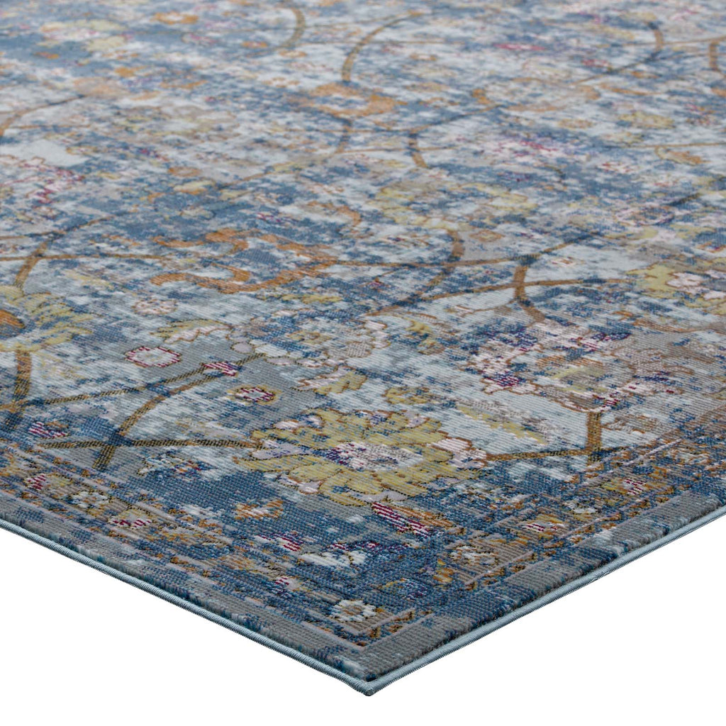 Minu Distressed Floral Lattice 4x6 Area Rug by Modway