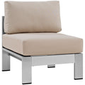 Shore Armless Outdoor Patio Aluminum Chair by Modway