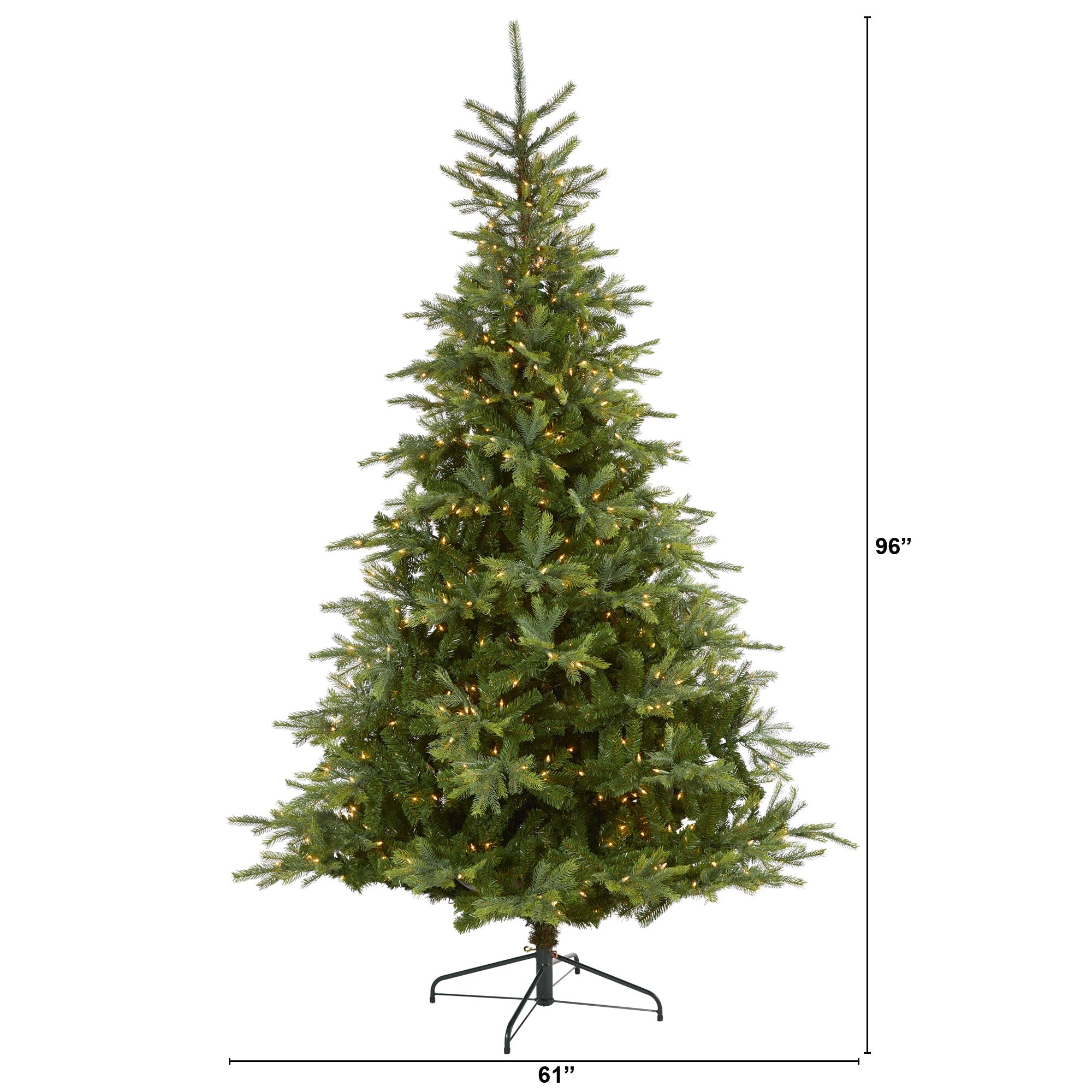 8' North Carolina Spruce Artificial Christmas Tree w 650 Clear Lights