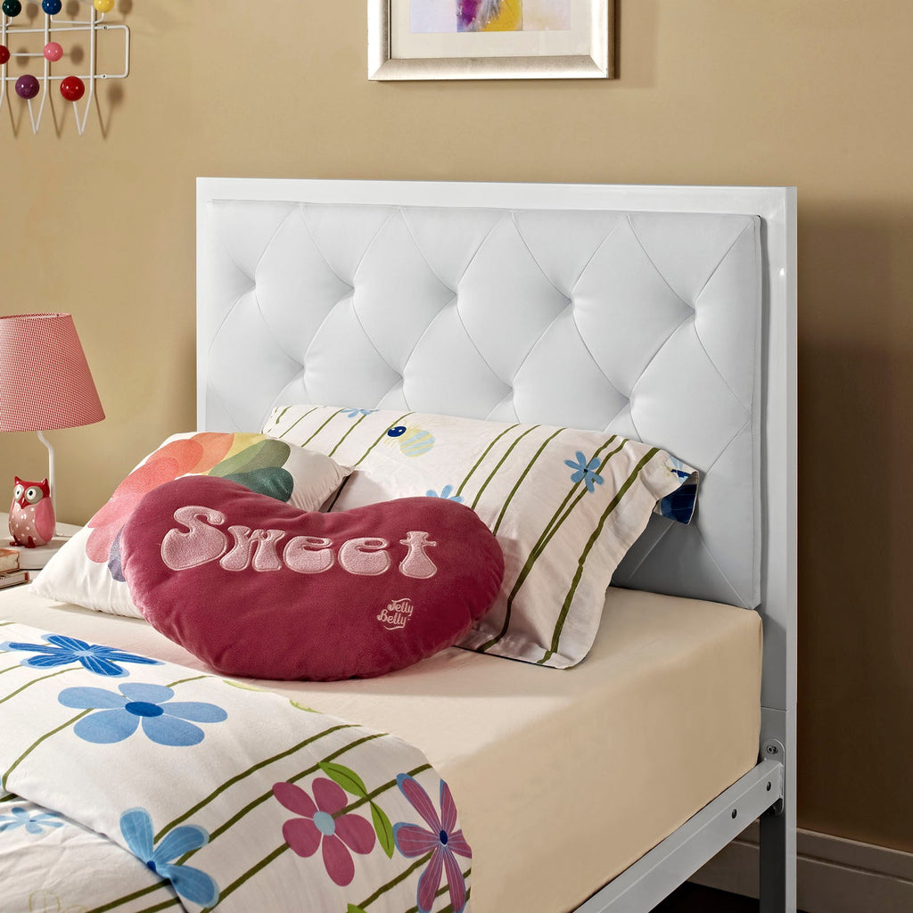 Mia Vinyl Twin Bed by Modway