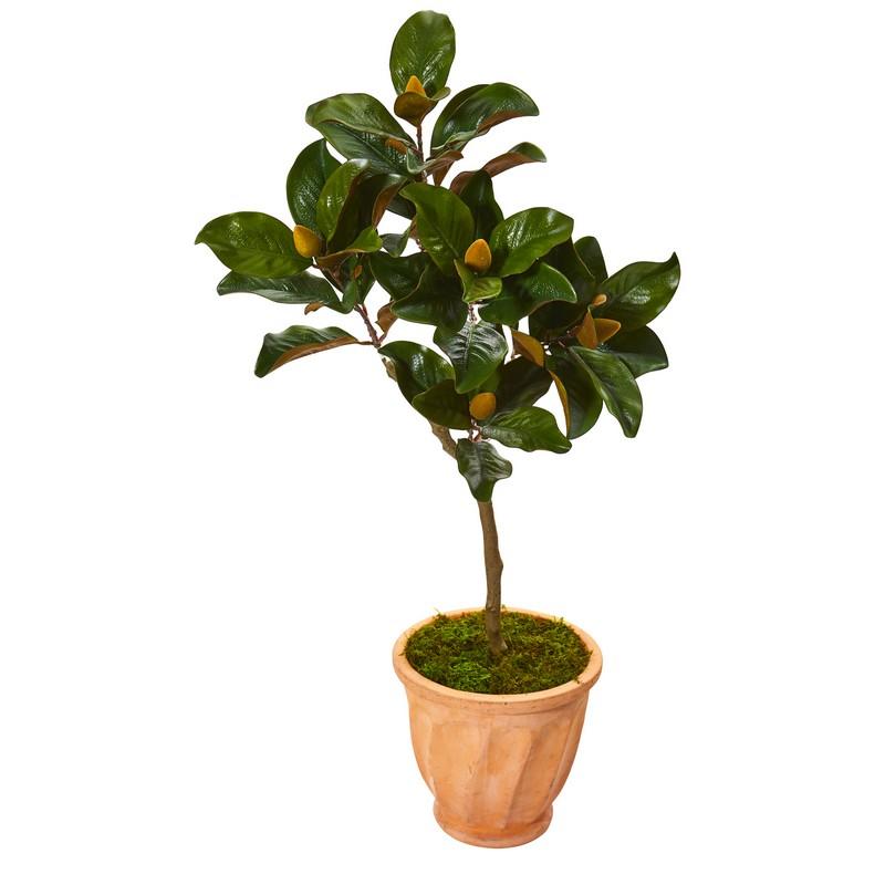 45"  Magnolia Leaf Artificial Tree in Terra-cotta Planter
