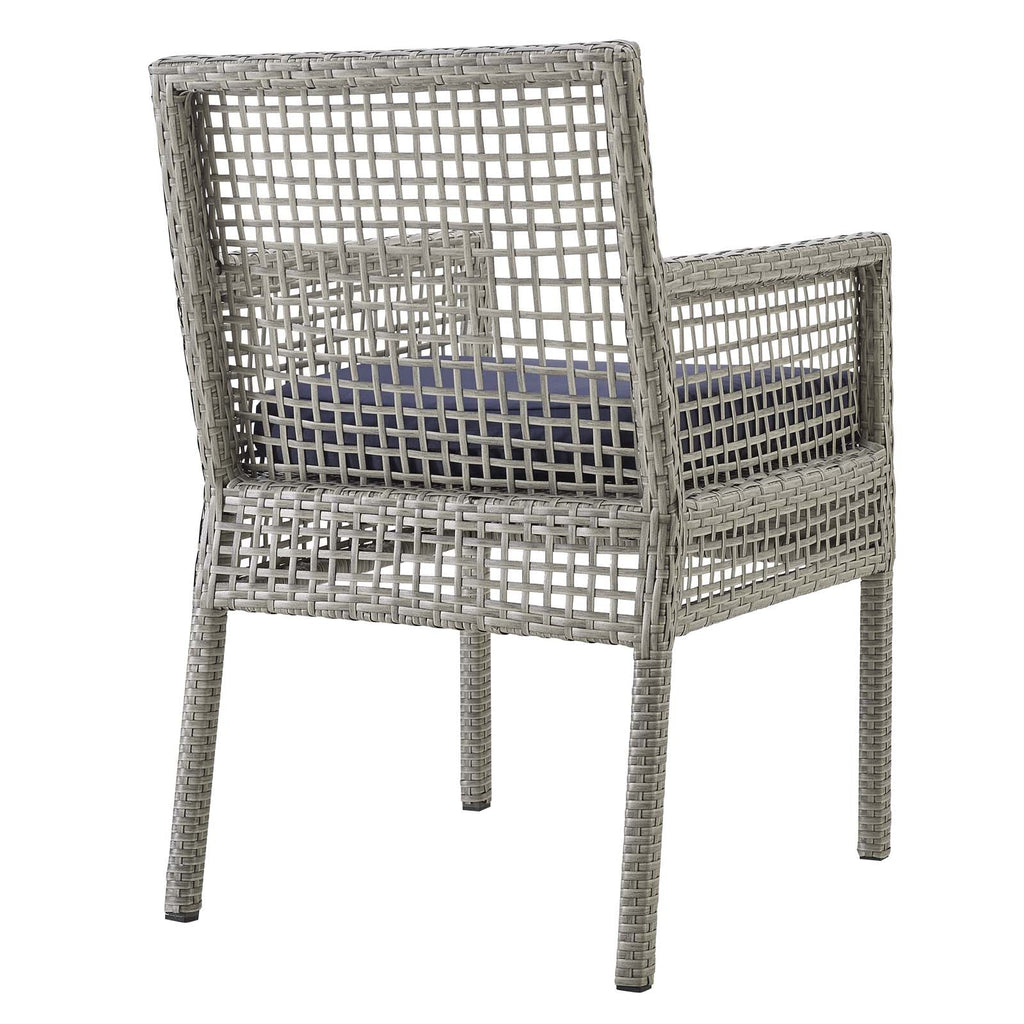 Aura Outdoor Patio Wicker Rattan Dining Armchair Set of 2 by Modway