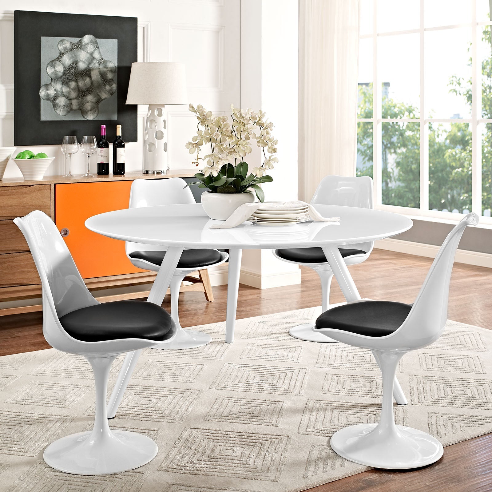 Lippa 54" Round Wood Dining Table with Tripod Base by Modway