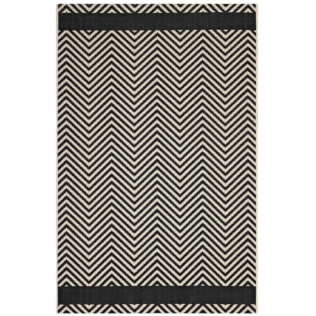 Optica Chevron With End Borders Indoor and Outdoor 5x8 Area Rug by Modway