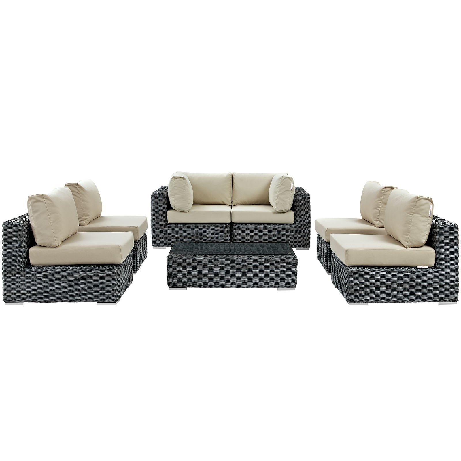 Summon 7 Piece Outdoor Patio Sunbrella¨ Sectional Set by Modway