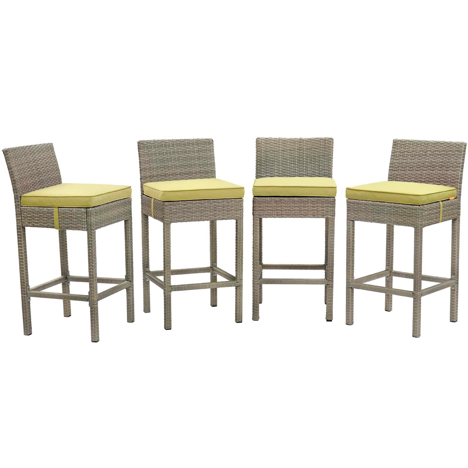 Conduit Outdoor Patio Wicker Rattan Bar Stool Set of 4 by Modway