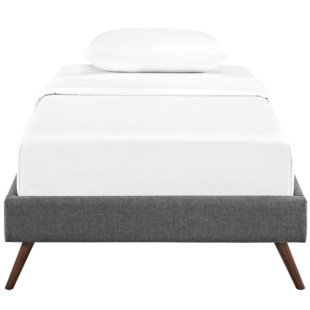 Loryn Fabric Twin Bed Frame with Round Splayed Legs by Modway