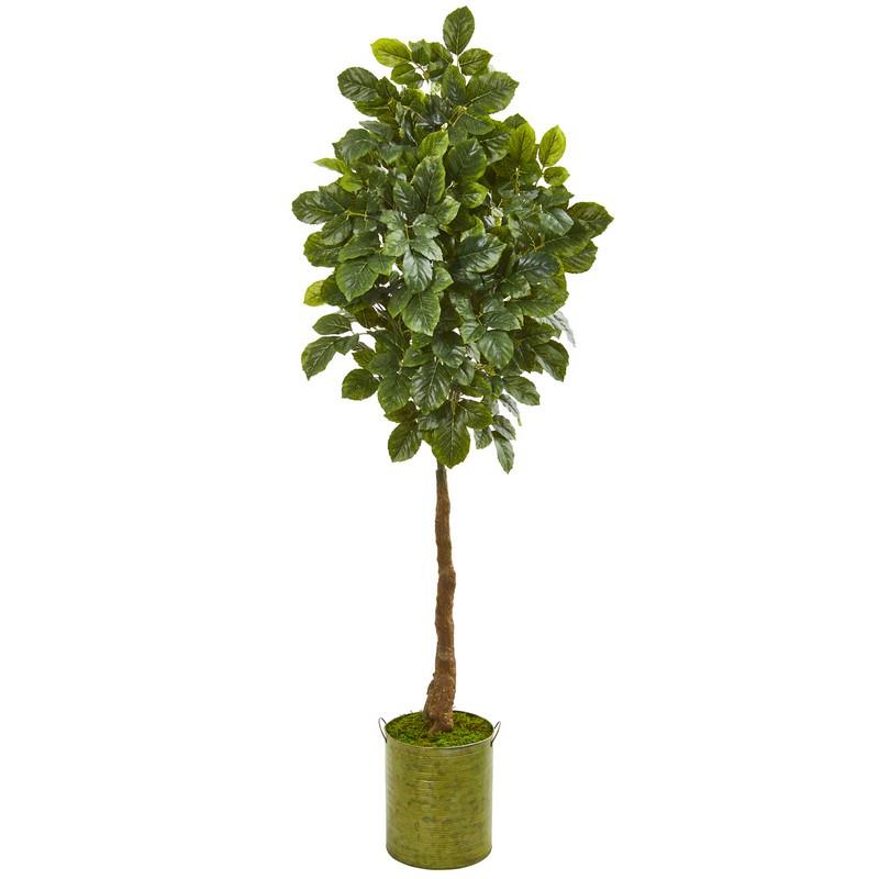 69"  Beech Leaf Artificial Tree in Metal Planter