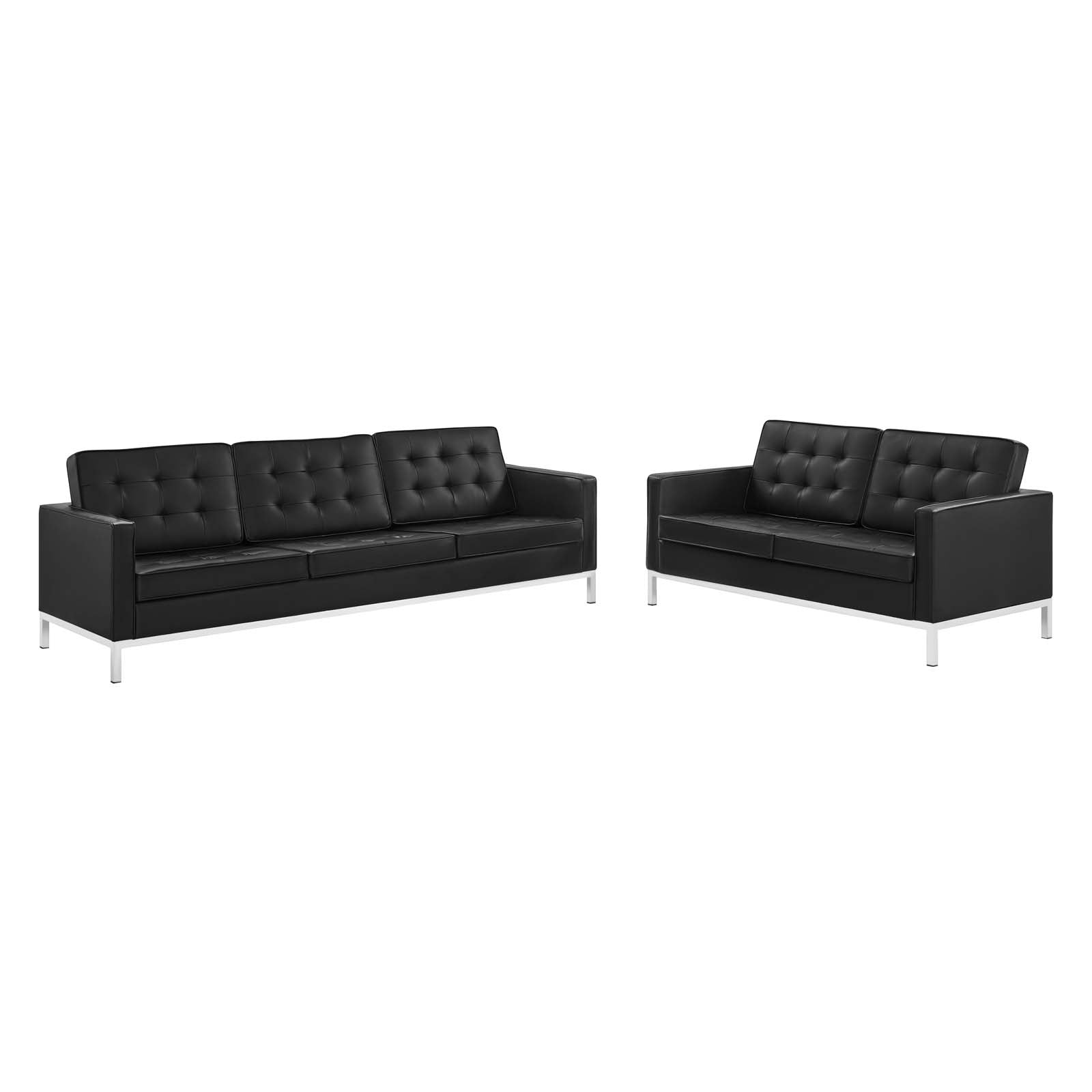 Loft 2-Piece Tufted Vegan Leather Furniture Set by Modway