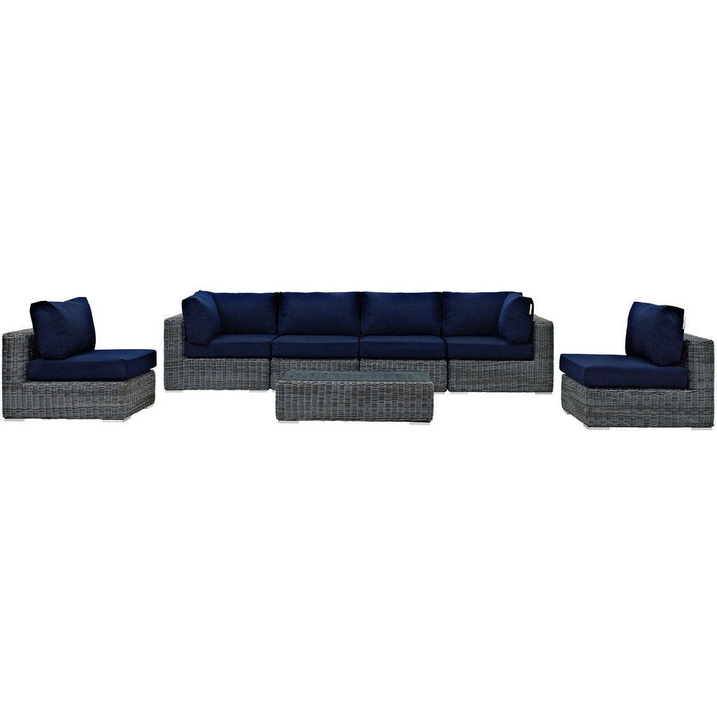 Summon 7 Piece Outdoor Patio Sunbrella¨ Sectional Set by Modway