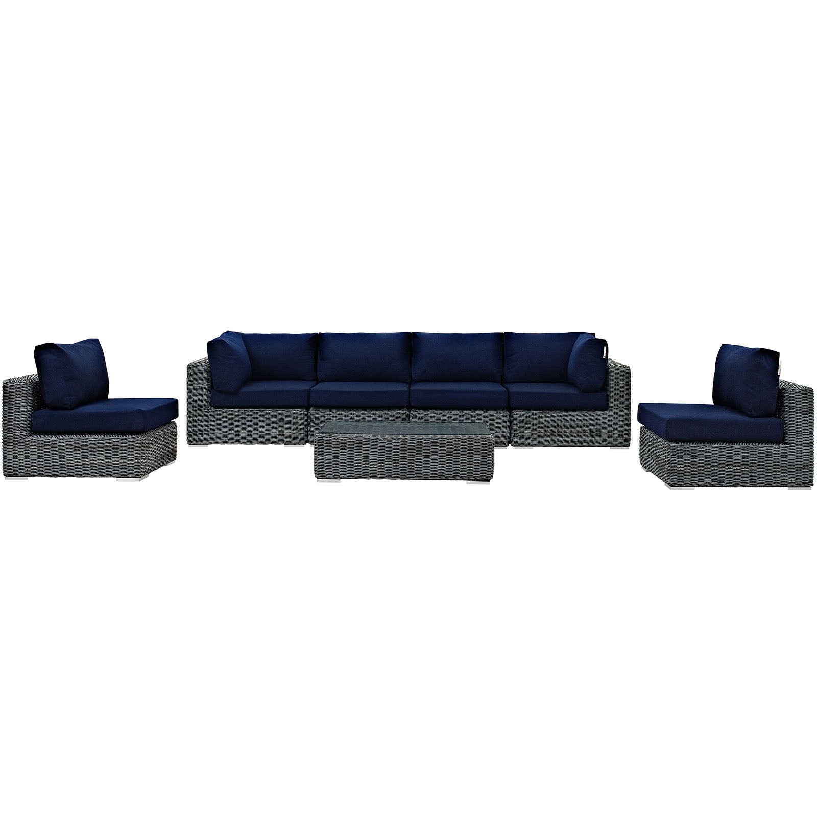 Summon 7 Piece Outdoor Patio Sunbrella¨ Sectional Set by Modway