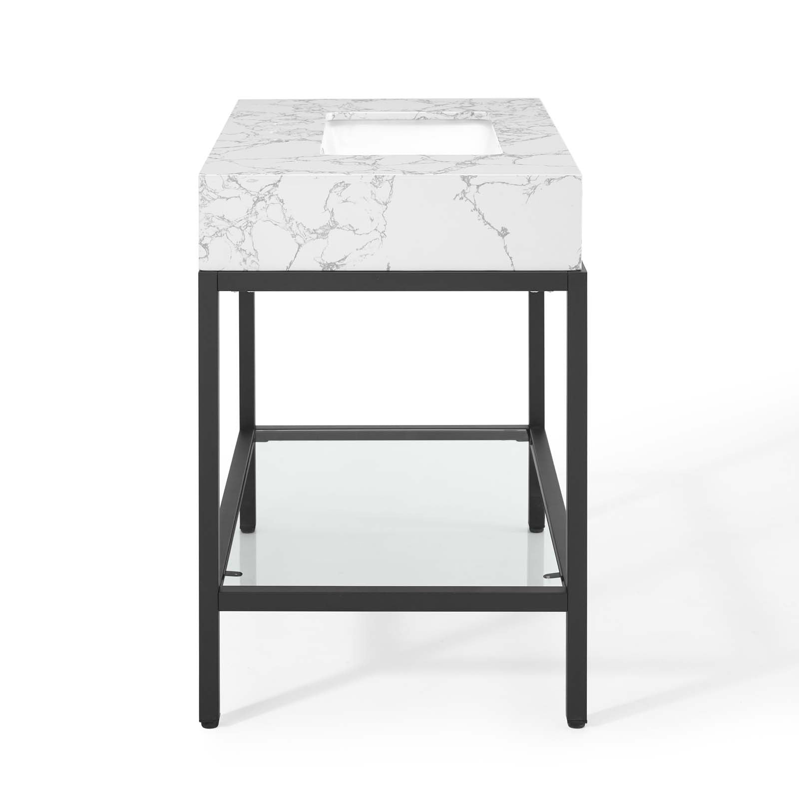 Kingsley 36" Black Stainless Steel Bathroom Vanity by Modway