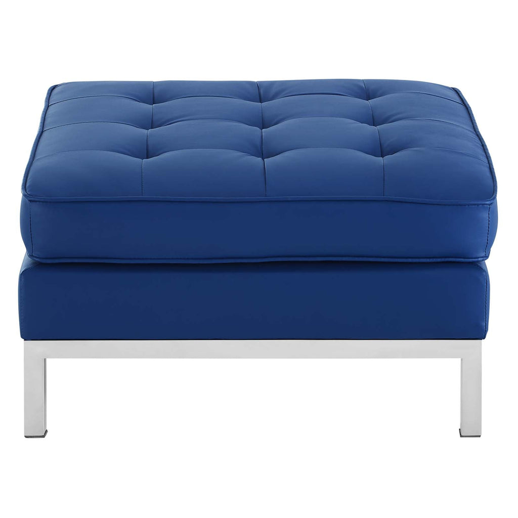 Loft Tufted Vegan Leather Ottoman by Modway
