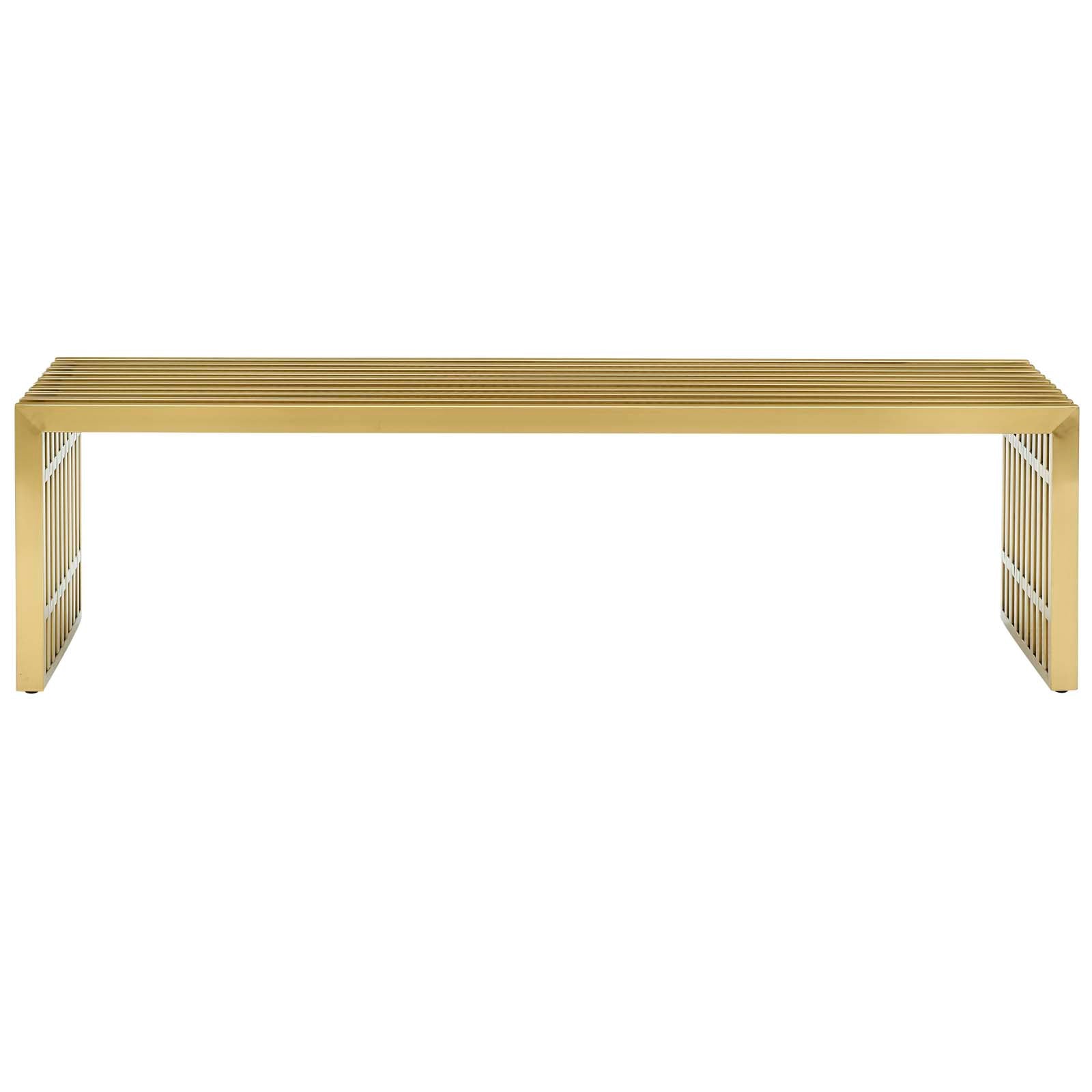 Gridiron Large Stainless Steel Bench by Modway