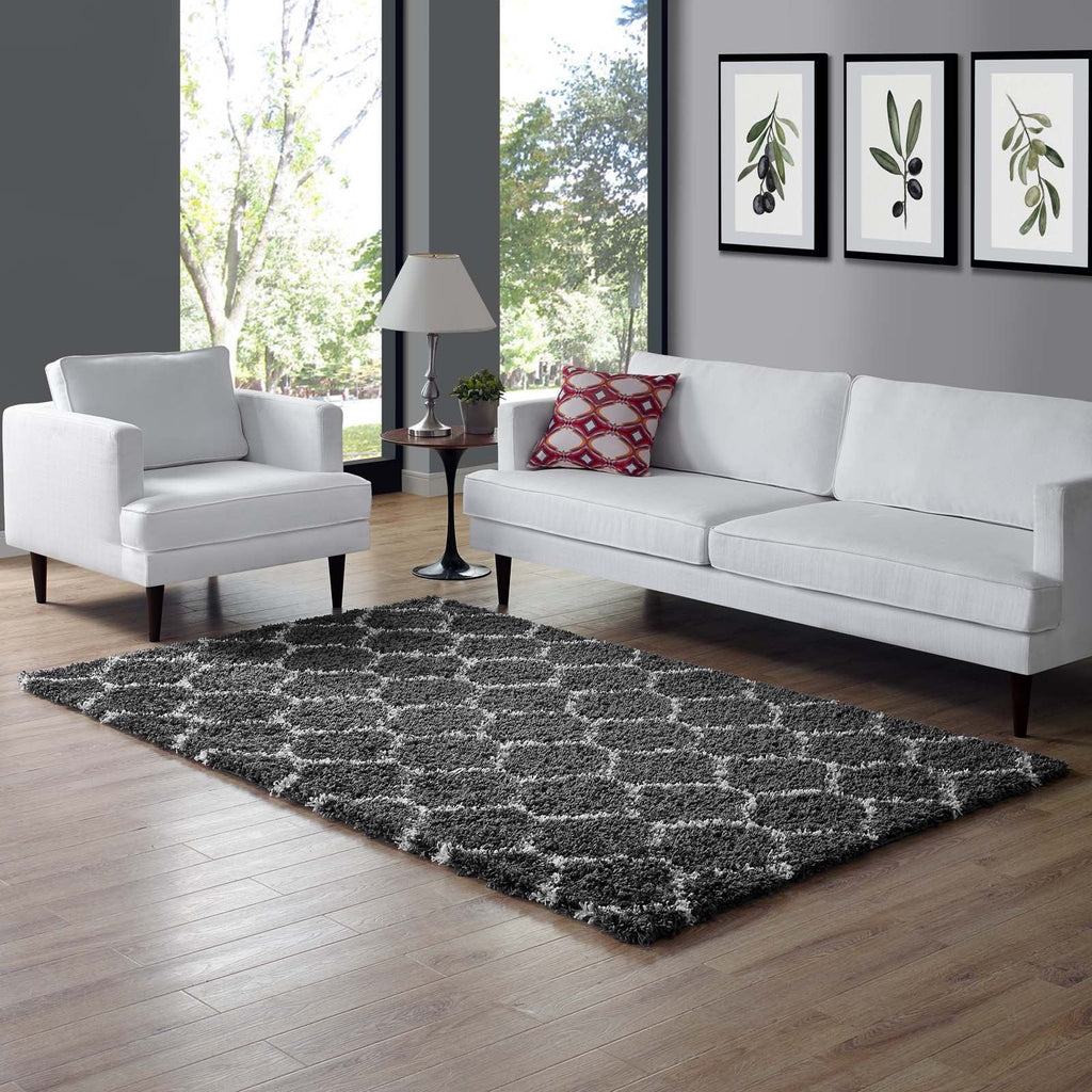 Solvea Moroccan Trellis 5x8 Shag Area Rug by Modway