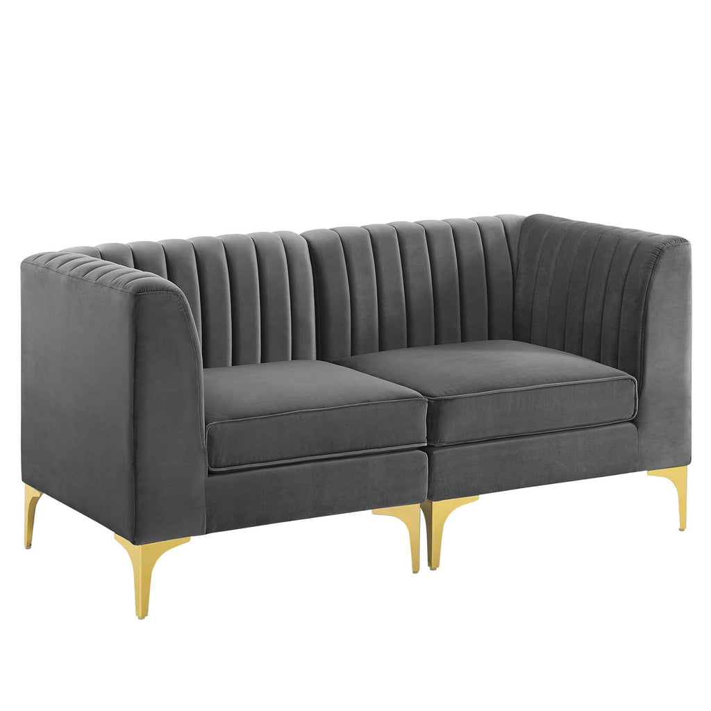 Triumph Channel Tufted Performance Velvet Loveseat by Modway