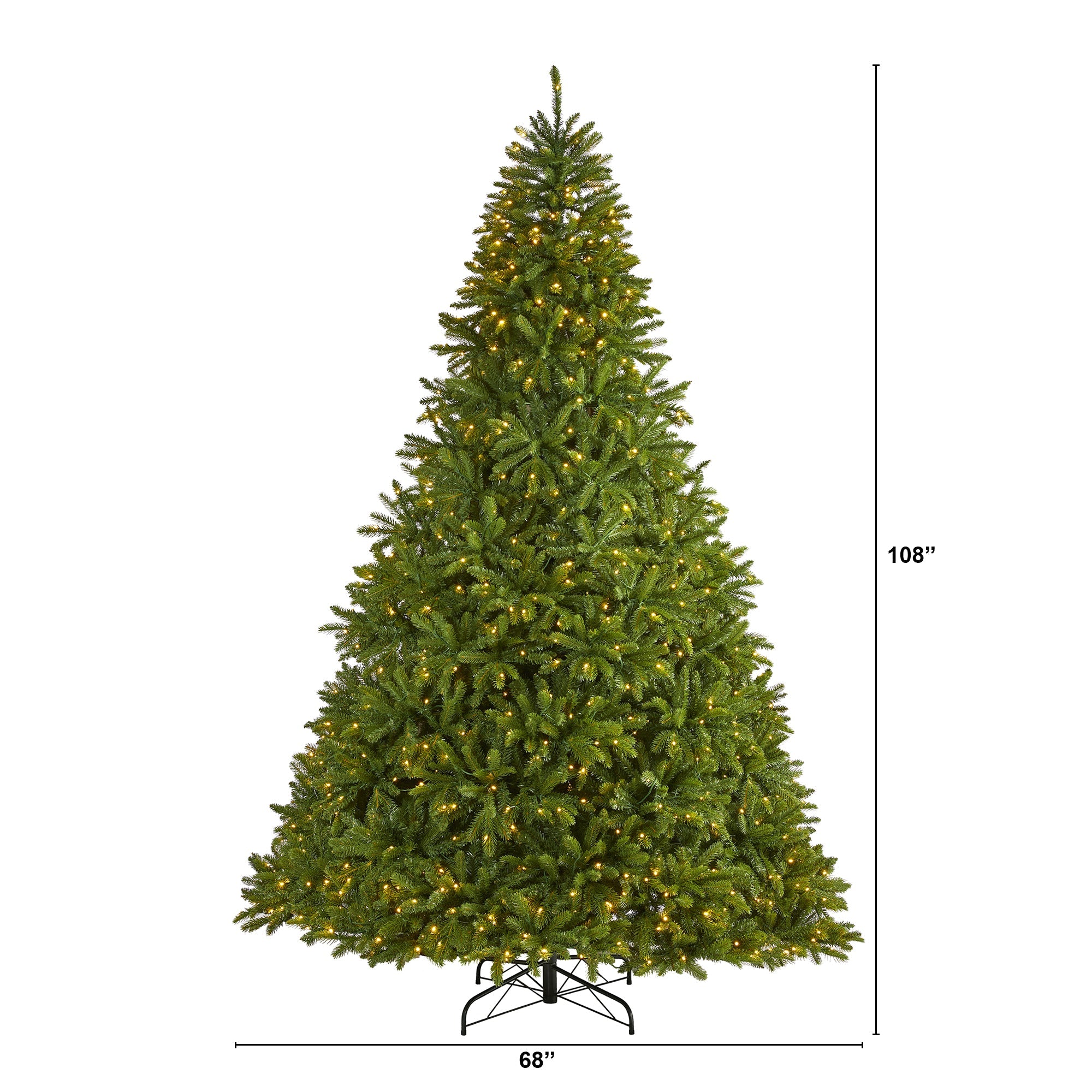 9' Sierra Spruce 'Natural Look' Artificial Christmas Tree w/ 1000 Clear LED