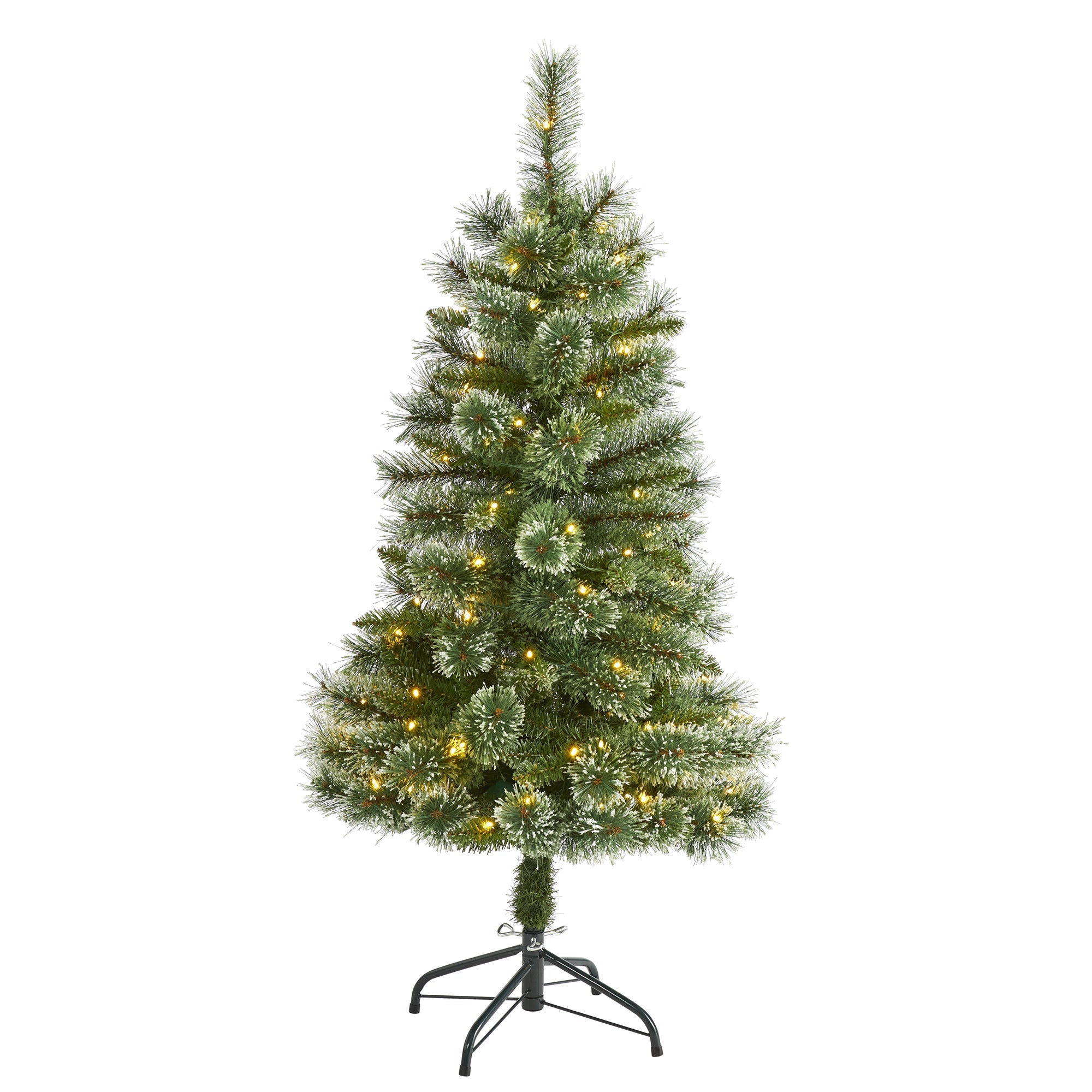 4' Wisconsin Slim Snow Tip Pine Artificial Christmas Tree w/ 100 Clear LED Light
