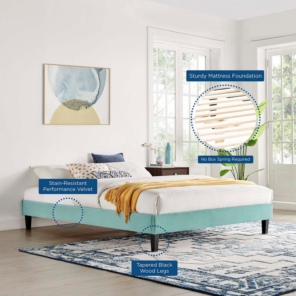 Reign Performance Velvet Full Platform Bed Frame by Modway