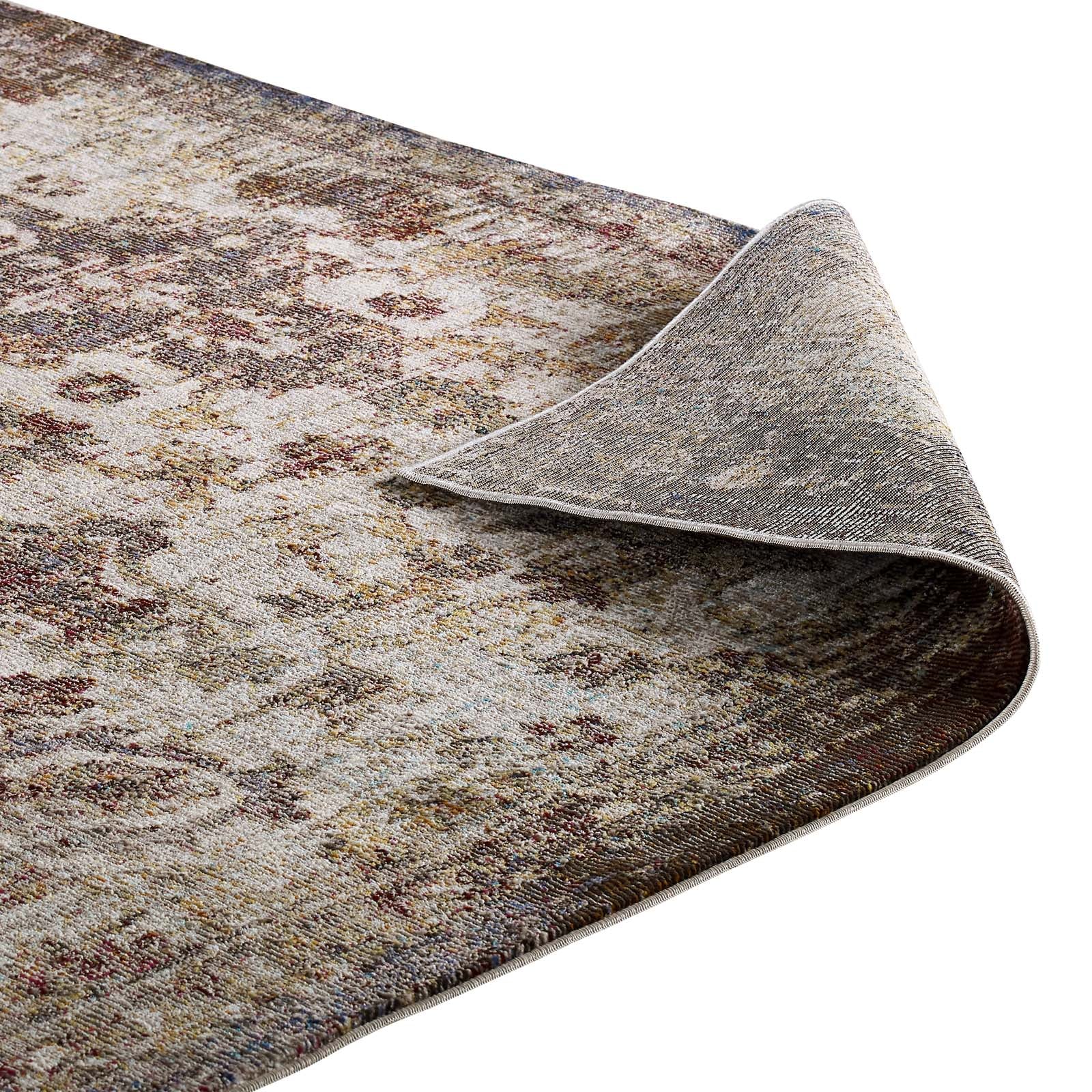 Success Kaede Distressed Vintage Floral Moroccan Trellis 4x6 Area Rug by Modway