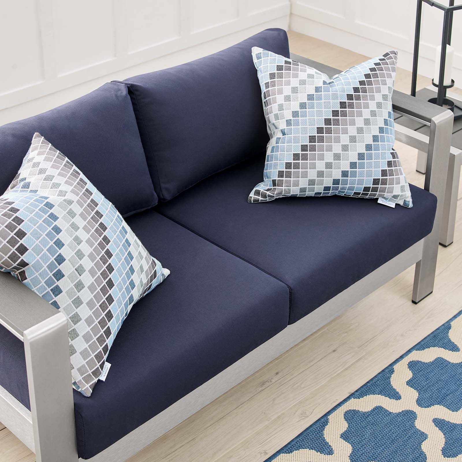 Shore Sunbrella¨ Fabric Aluminum Outdoor Patio Loveseat by Modway