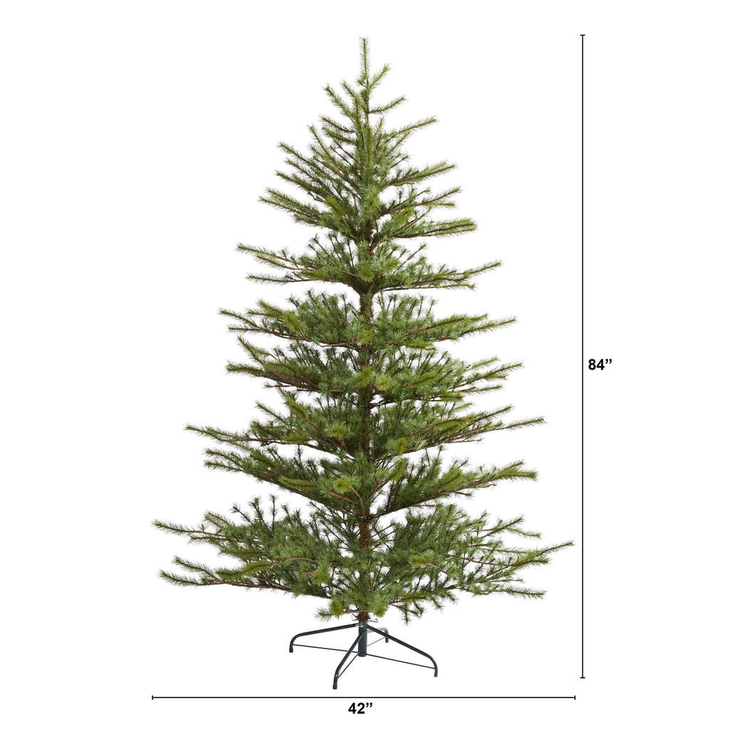 7' Vancouver Mountain Pine Artificial Christmas Tree with 374 Bendable Branches
