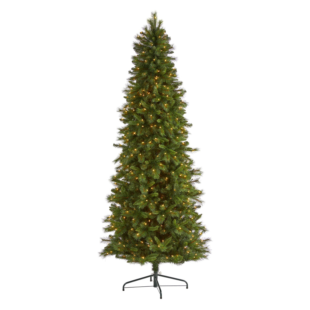9' Slim West Virginia Mountain Pine Artificial Christmas Tree w600 Clear Lights