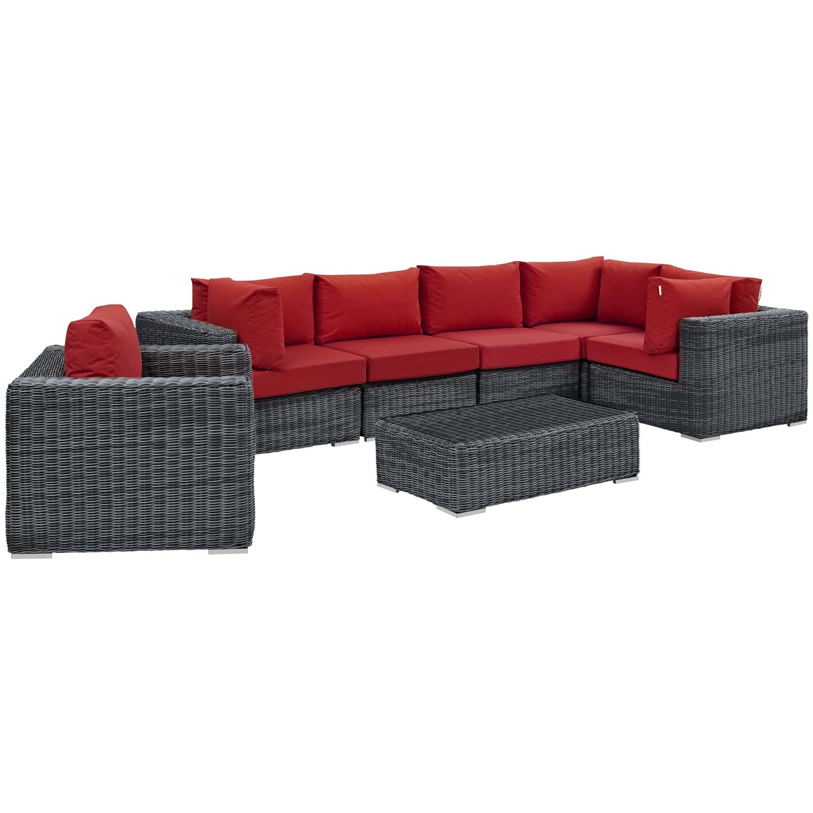 Summon 7 Piece Outdoor Patio Sunbrella¨ Sectional Set by Modway