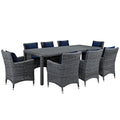 Summon 9 Piece Outdoor Patio Sunbrella¨ Dining Set by Modway