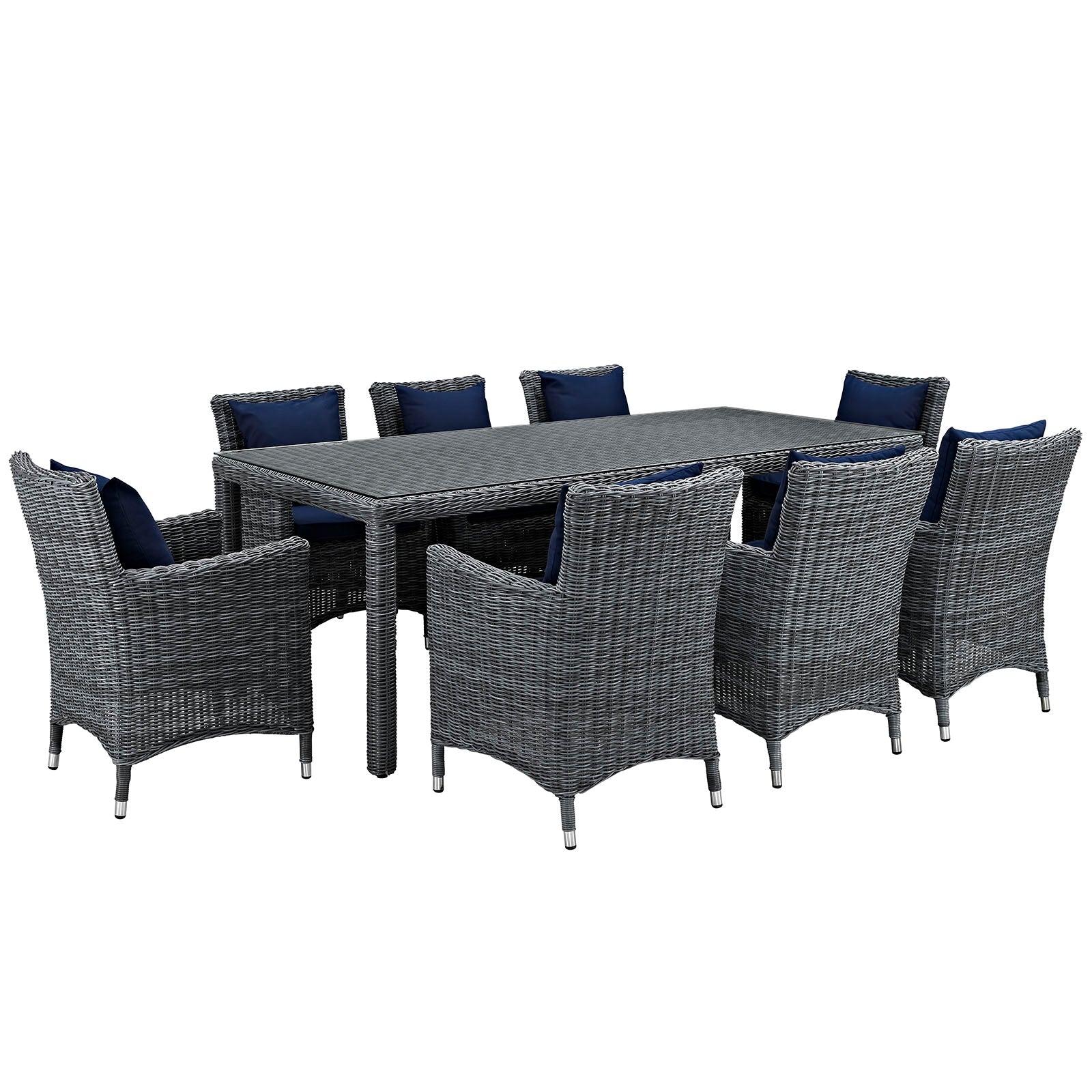 Summon 9 Piece Outdoor Patio Sunbrella¨ Dining Set by Modway