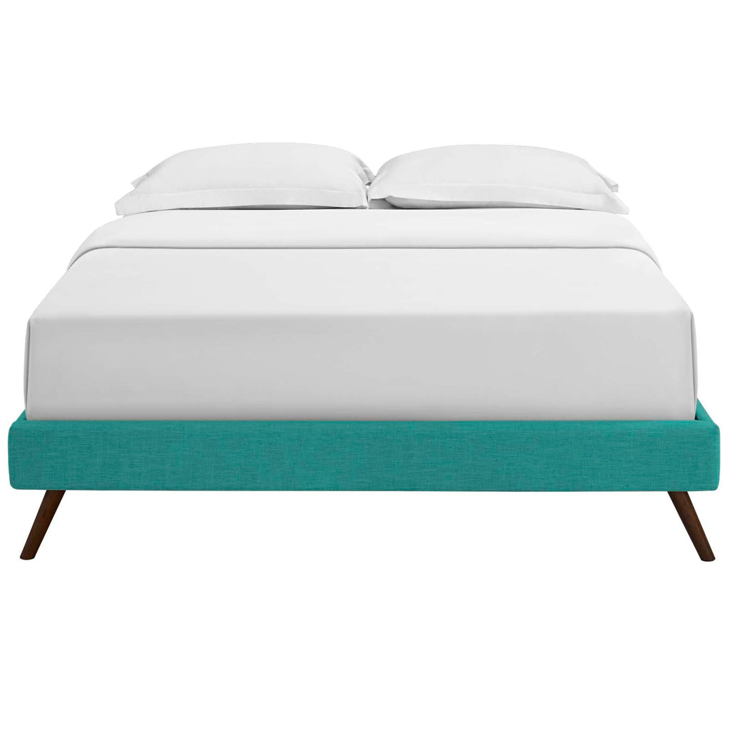 Loryn Fabric Queen Bed Frame with Round Splayed Legs by Modway
