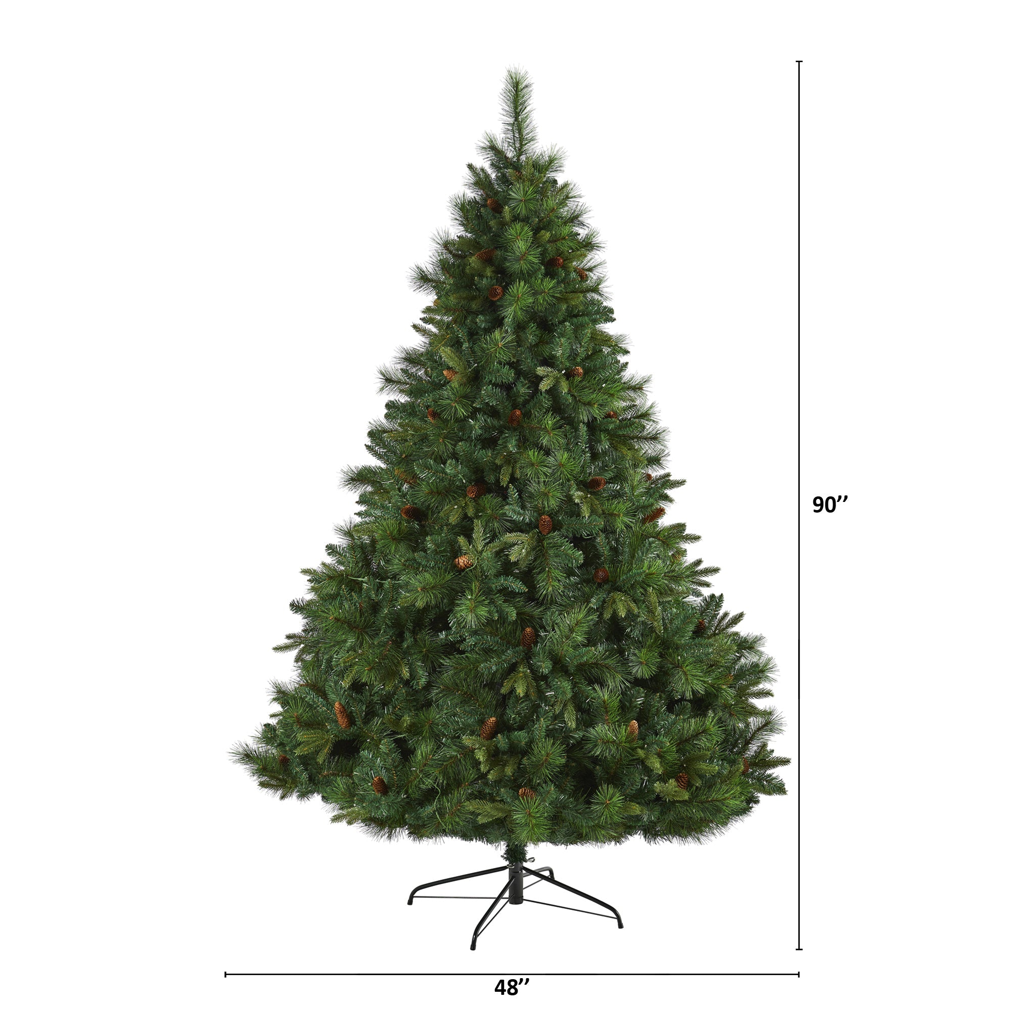 7.5' West Virginia Full Bodied Mixed Pine Artificial Christmas Tree w/ 600 LED