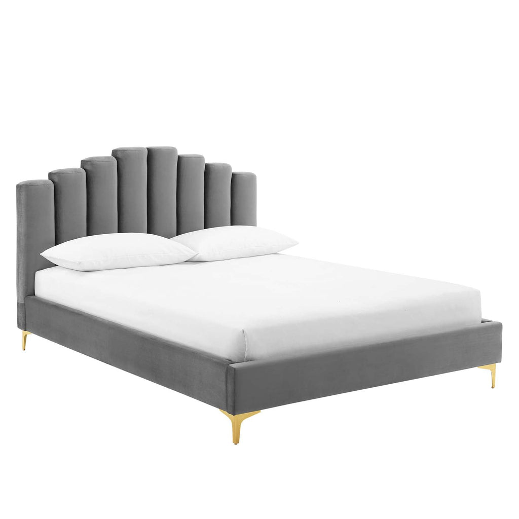 Olivia Performance Velvet Queen Platform Bed by Modway